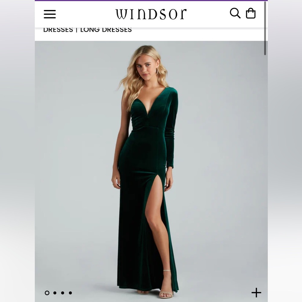 Windsor dark green velvet dress- size medium